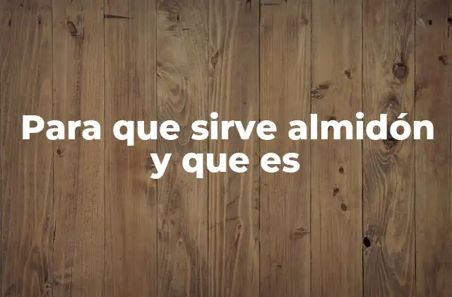 Para que Sirve Almidón y que es