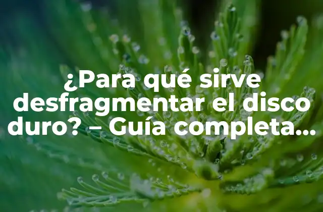 ¿para Qué Sirve Desfragmentar el Disco Duro? – Guía Completa sobre la Desfragmentación de Discos Duros