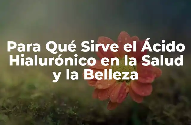 Para Qué Sirve el Ácido Hialurónico en la Salud y la Belleza