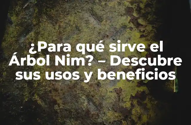¿para Qué Sirve el Árbol Nim? – Descubre Sus Usos y Beneficios