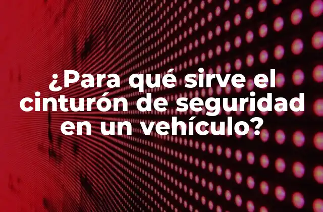 ¿para Qué Sirve el Cinturón de Seguridad en un Vehículo?