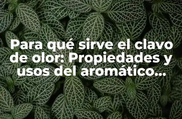 Para Qué Sirve el Clavo de Olor: Propiedades y Usos Del Aromático Condimento
