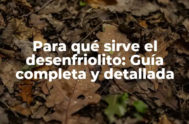 Para Qué Sirve el Desenfriolito: Guía Completa y Detallada