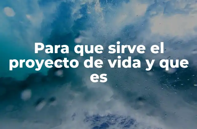 Para que Sirve el Proyecto de Vida y que es
