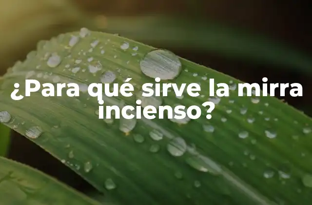 ¿para Qué Sirve la Mirra Incienso?