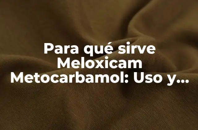 Para Qué Sirve Meloxicam Metocarbamol: Uso y Efectos 2 ¿Qué es el dolor musculoesquelético y cómo se relaciona con Meloxicam Metocarbamol?