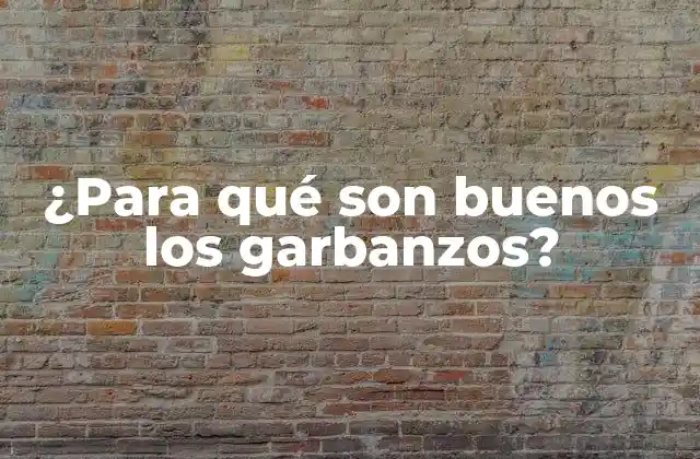 ¿para Qué Son Buenos los Garbanzos?
