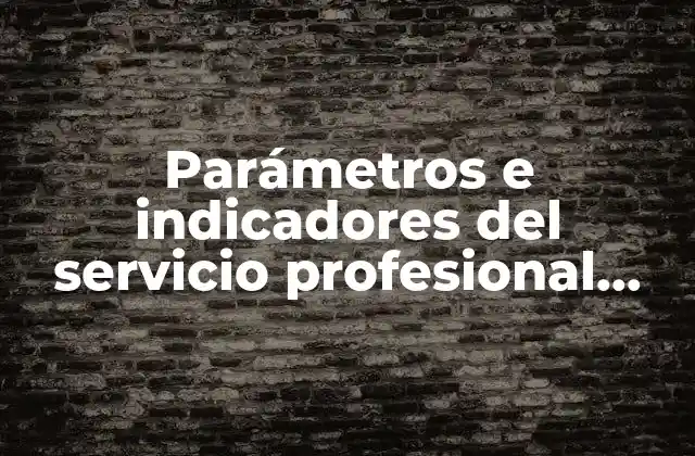 Parámetros e Indicadores Del Servicio Profesional Docente que es