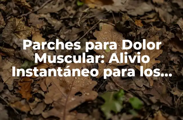 Parches para Dolor Muscular: Alivio Instantáneo para los Músculos Fatigados