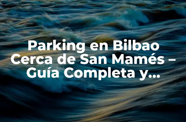 Parking en Bilbao Cerca de San Mamés – Guía Completa y Actualizada