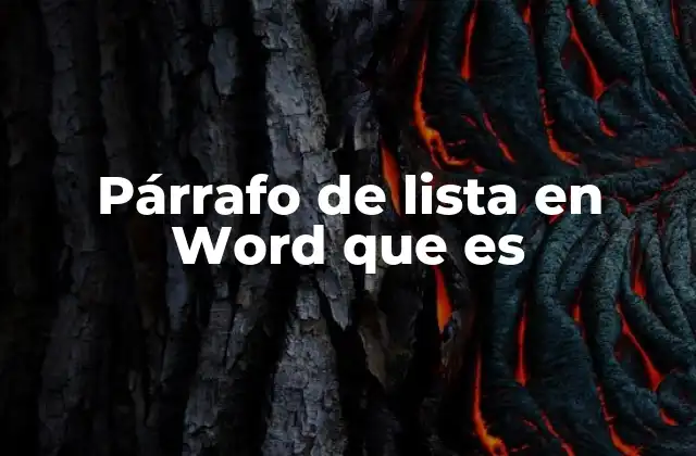 Párrafo de Lista en Word que es
