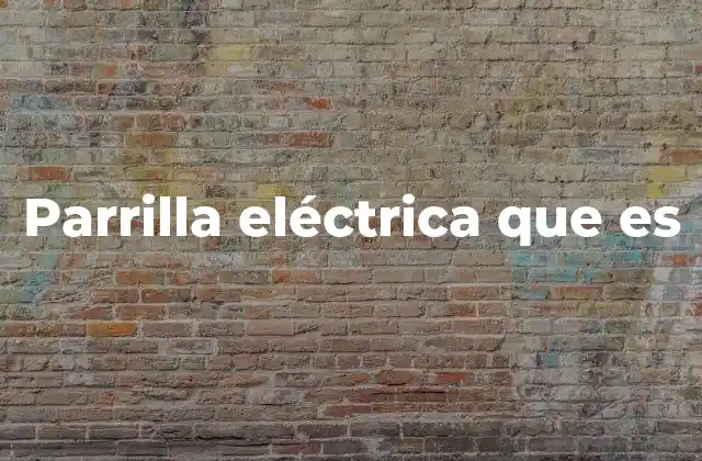 Parrilla Eléctrica que es