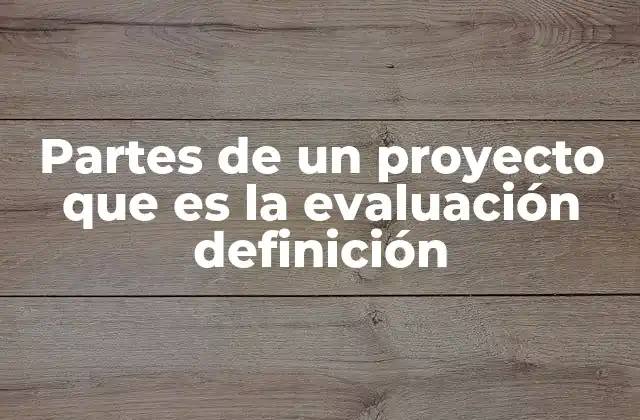 Partes de un Proyecto que es la Evaluación Definición