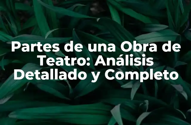 La Estructura Básica de una Obra de Teatro
