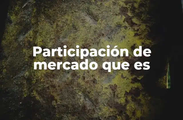 Participación de Mercado que es