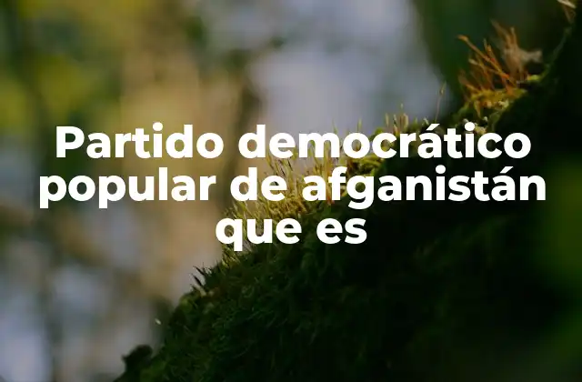Partido Democrático Popular de Afganistán que es