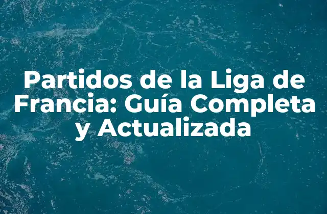 Partidos de la Liga de Francia: Guía Completa y Actualizada