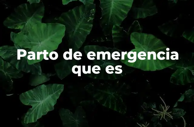 Parto de Emergencia que es