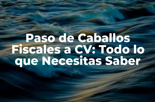 Paso de Caballos Fiscales a Cv: Todo Lo que Necesitas Saber