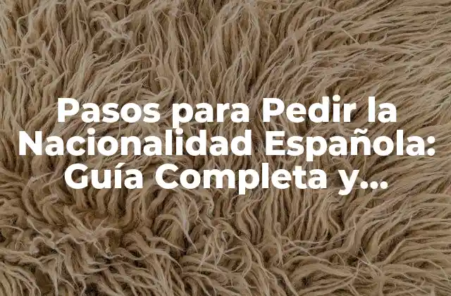 Pasos para Pedir la Nacionalidad Española: Guía Completa y Actualizada