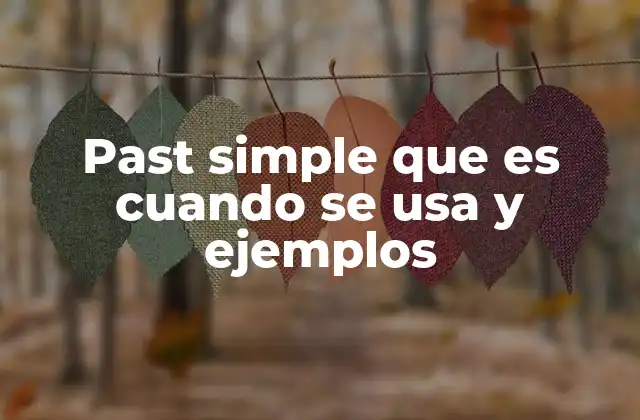 Past Simple que es Cuando Se Usa y Ejemplos