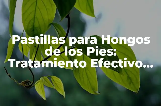 Pastillas para Hongos de los Pies: Tratamiento Efectivo contra la Infección Fúngica