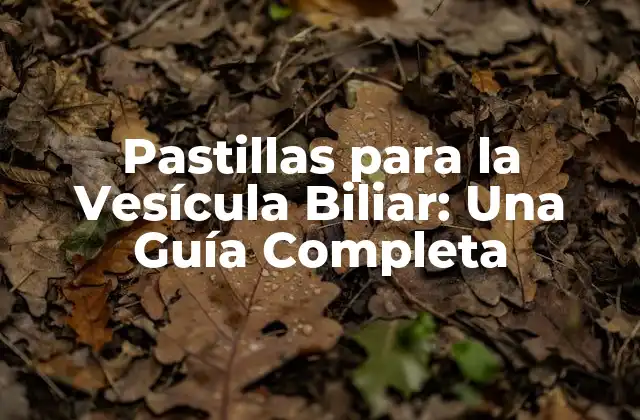 Pastillas para la Vesícula Biliar: una Guía Completa