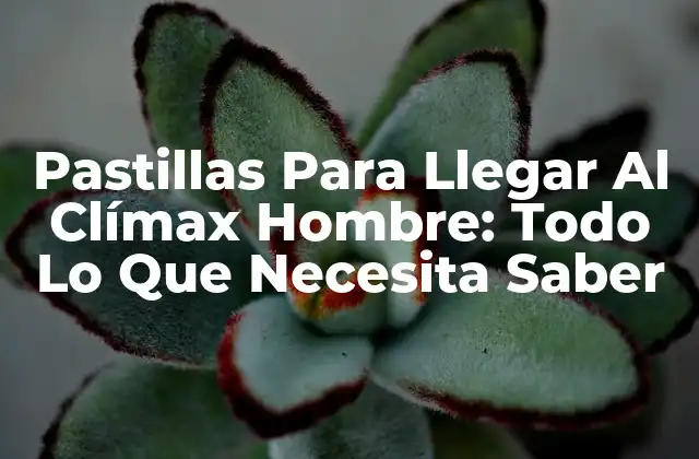 Pastillas para Llegar Al Clímax Hombre: Todo Lo que Necesita Saber