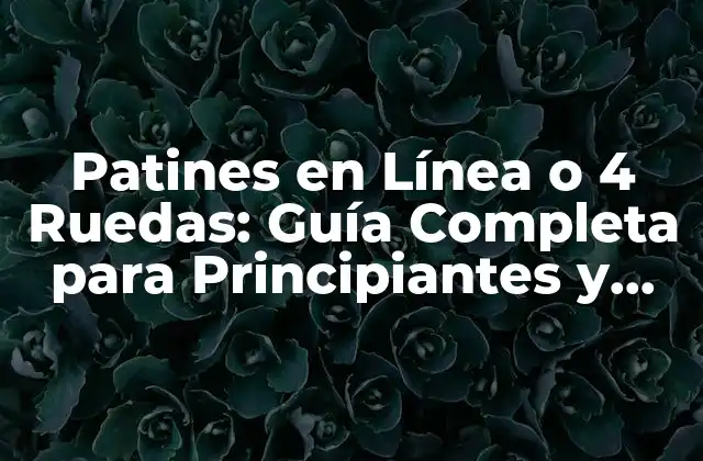 Patines en Línea o 4 Ruedas: Guía Completa para Principiantes y Expertos