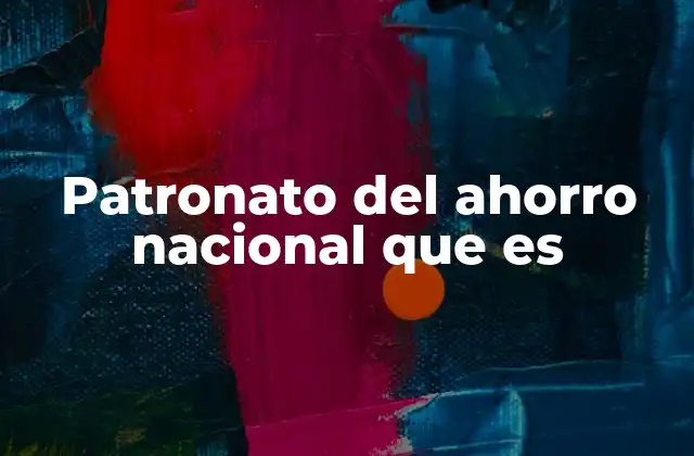 Patronato Del Ahorro Nacional que es