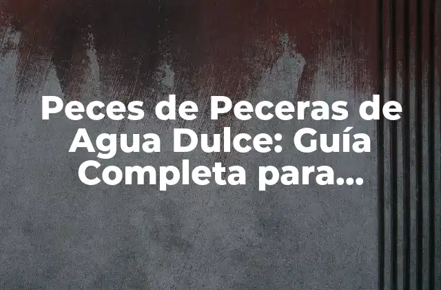 Peces de Peceras de Agua Dulce: Guía Completa para Principiantes y Expertos