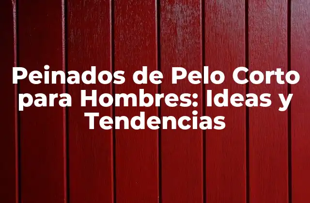 Peinados de Pelo Corto para Hombres: Ideas y Tendencias