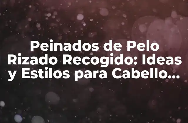 Peinados de Pelo Rizado Recogido: Ideas y Estilos para Cabello Rizado