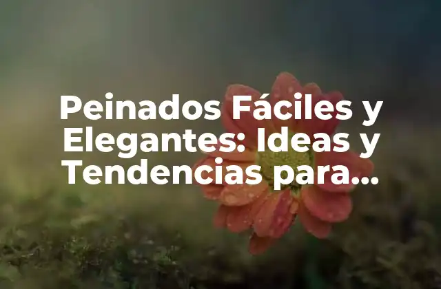 Peinados Fáciles y Elegantes: Ideas y Tendencias para Mujeres de Hoy