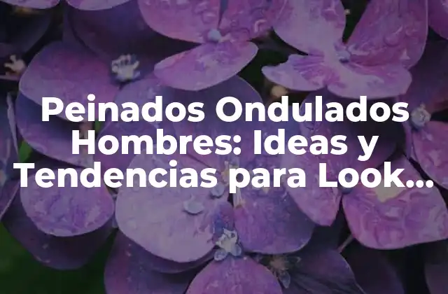 Peinados Ondulados Hombres: Ideas y Tendencias para Look Únicos