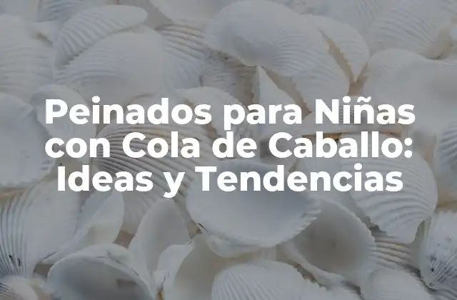 Peinados para Niñas con Cola de Caballo: Ideas y Tendencias
