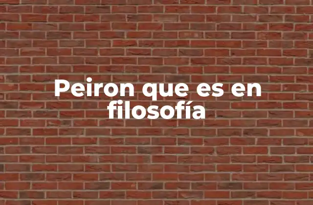 Peiron que es en Filosofía 2 El concepto de trascendencia en filosofía
