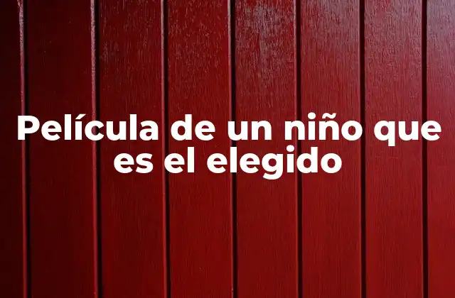 Película de un Niño que es el Elegido