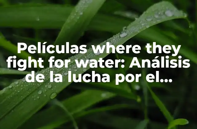 Películas Where They Fight For Water: Análisis de la Lucha por el Recurso Más Valioso