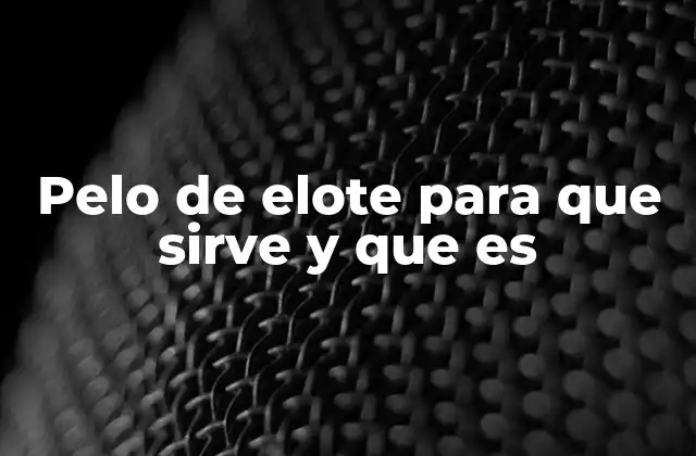 Pelo de Elote para que Sirve y que es