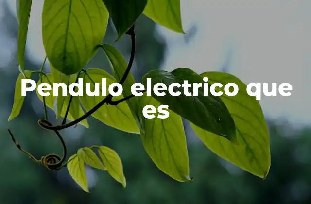 Pendulo Electrico que es