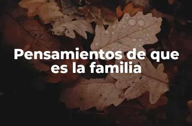 Pensamientos de que es la Familia 2 La familia como base de la sociedad