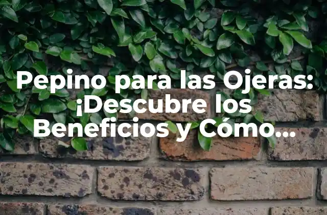 Pepino para las Ojeras: ¡descubre los Beneficios y Cómo Usarlo!