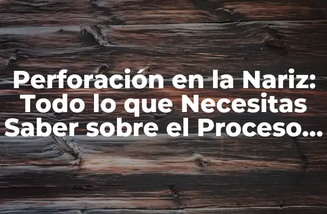 Perforación en la Nariz: Todo Lo que Necesitas Saber sobre el Proceso y Sus Ventajas