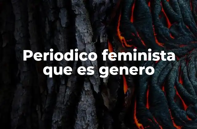 Periodico Feminista que es Genero