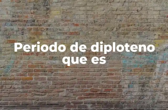 Periodo de Diploteno que es