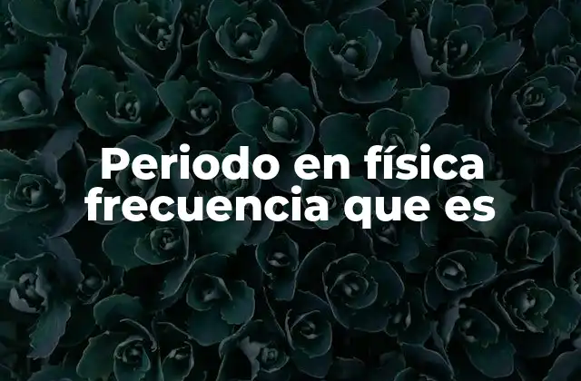 Periodo en Física Frecuencia que es