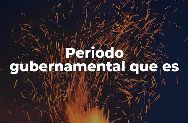 Periodo Gubernamental que es
