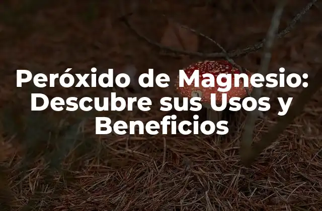 Peróxido de Magnesio: Descubre Sus Usos y Beneficios