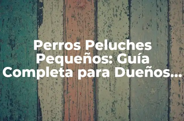 Perros Peluches Pequeños: Guía Completa para Dueños de Mascotas